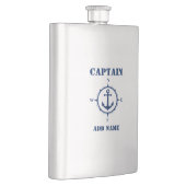 Flasque Votre nom Capitaine Flask Compass Ancre (Droite)