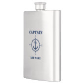 Flasque Votre nom Capitaine Flask Compass Ancre (Gauche)