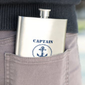 Flasque Votre nom Captain Flask Ancre & Rope (En situation)