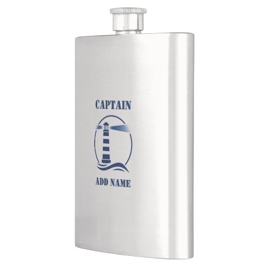 Flasque Votre nom Captain Flask Custom Lighthouse Navy (Gauche)