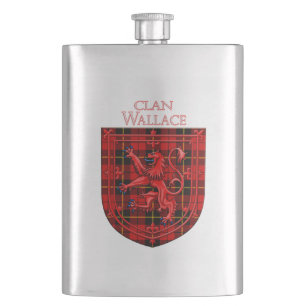 Flasque Wallace Tartan Scottish Plaid Lion Rampant