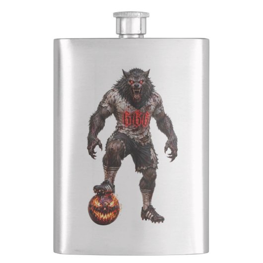 Flasque Werewolf Soccer Player Halloween Horror Art (devant)