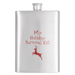 Flasque Whimsical Red Deer My Holiday Survival Kit