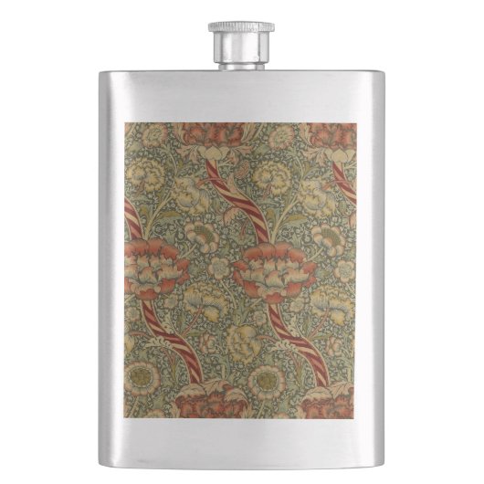 Flasque William Morris Wandle Anglais Floral Damask Design (devant)