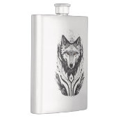 Flasque Wolf Wild Animal Nature Illustration Art tatouage (Droite)