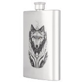 Flasque Wolf Wild Animal Nature Illustration Art tatouage (Gauche)