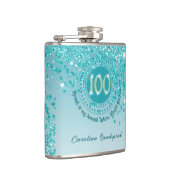 Flasques 100e et Turquoise Parties scintillant bleue et dev (Droite)