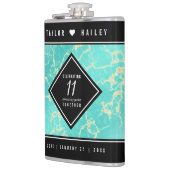 Flasques 11ème anniversaire de Mariage turquoise (Gauche)