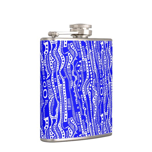 Flasques 120115 - Bleu sur blanc (Droite)