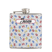 Flasques 123 Numéros Rouge Jaune Bleu Bleu Blancs Binary (Devant)