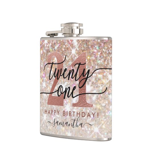 Flasques 21e anniversaire Chic Parties scintillant Ombre (Gauche)