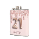 Flasques 21e anniversaire rose or blush parties scintillant (Gauche)