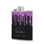 Flasques 21e anniversaire violet parties scintillant goutte (Gauche)