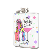 Flasques 21ème Fille d'anniversaire (Gauche)