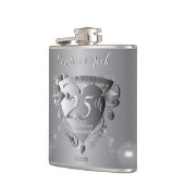 Flasques 25e anniversaire du Mariage Coeur d'argent (Gauche)