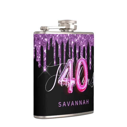 Flasques 40 Fabuleux anniversaire noir violet parties scint (Droite)