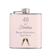 Flasques 40 fabuleux anniversaire rose or blush rose monogr (Devant)