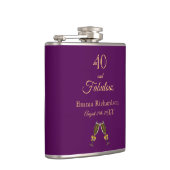 Flasques 40 fabuleux anniversaire violet nom or (Droite)