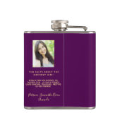 Flasques 40 fabuleux anniversaire violet photo monogramme (Dos)