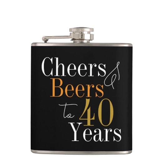 Flasques 40e anniversaire Cheers and Beers Black Gold (Devant)