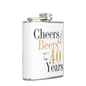 Flasques 40e anniversaire Cheers et bières minimal (Droite)