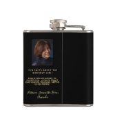 Flasques 50 fabuleux anniversaire noir or nom photo (Dos)