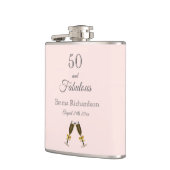 Flasques 50 fabuleux anniversaire rose or blush rose monogr (Gauche)