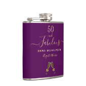 Flasques 50 fabuleux anniversaire violet or script monogram (Droite)