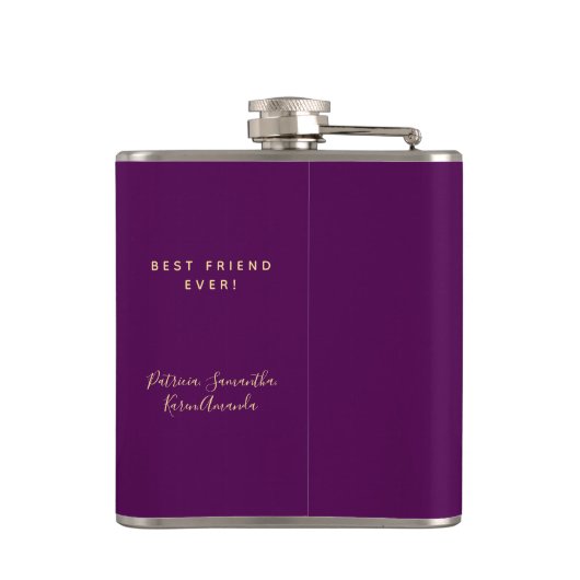 Flasques 50 fabuleux anniversaire violet or script monogram (Dos)