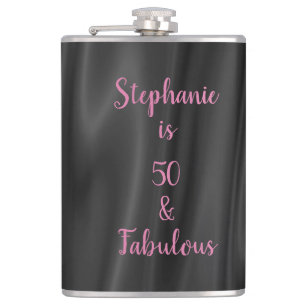 Flasques 50 & Fabuleux Black & Pink Elegant Satin Look