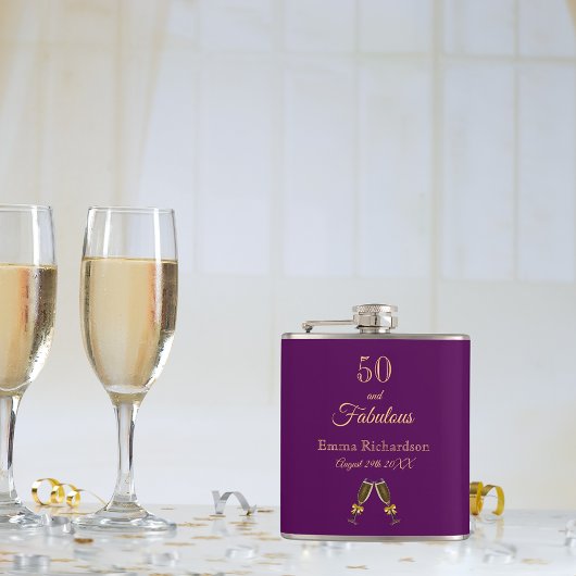 Flasques 50 fabuleux monogramme d'or violet