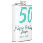 Flasques 50e anniversaire ajouter nom date année vert paste (Droite)