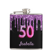 Flasques 50e anniversaire noir violet parties scintillant m (Devant)