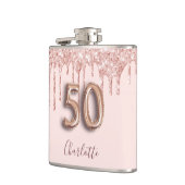 Flasques 50e anniversaire rose or parties scintillant rose  (Gauche)