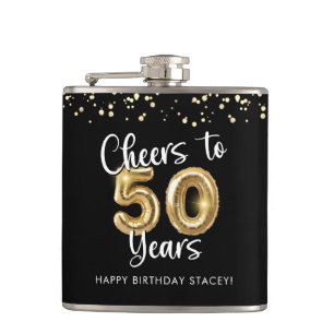 Flasques 50e anniversaire Soeurs à 50 ans Black Gold