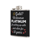 Flasques 50ème anniversaire de Mariage I - Gold Funny Coupl (Gauche)