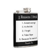 Flasques 5 raisons que je bois (Droite)