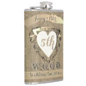 Flasques 5e anniversaire Mariage "Bois" (Droite)