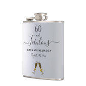 Flasques 60 fabuleux anniversaire argent script monogramme (Gauche)