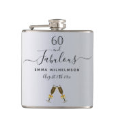 Flasques 60 fabuleux anniversaire argent script monogramme (Devant)