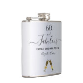 Flasques 60 fabuleux anniversaire argent script monogramme (Droite)