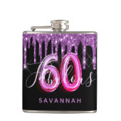 Flasques 60 Fabuleux anniversaire noir violet script de par (Devant)