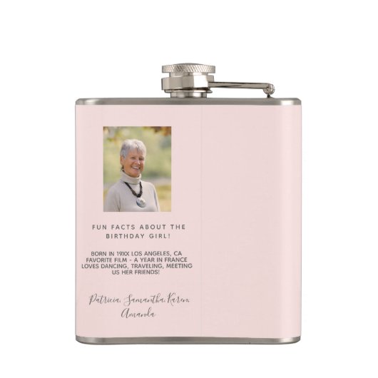 Flasques 60 fabuleux anniversaire rose or blush photo (Dos)