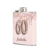 Flasques 60e anniversaire rose or parties scintillant amis  (Gauche)