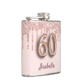 Flasques 60e anniversaire rose or parties scintillant amis  (Droite)