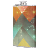 Flasques 70 Orange Abstrait Techno Triangles (Gauche)