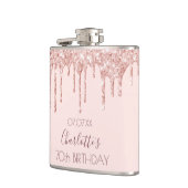 Flasques 70e anniversaire rose or parties scintillant goutt (Gauche)