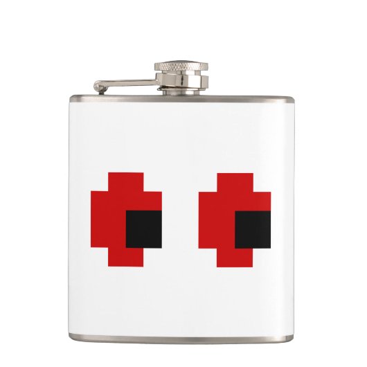 Flasques 8 bits Éffrayants yeux rouges (Devant)