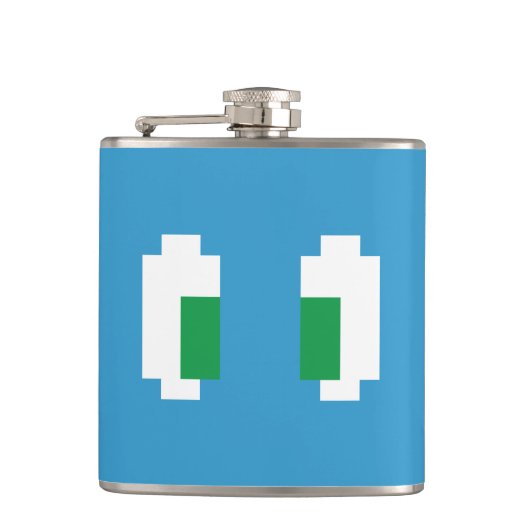 Flasques 8 Bits Pixel Manga Yeux verts (Devant)
