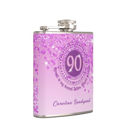 Flasques 90 et Parties scintillant rose et devis de boisson (Droite)